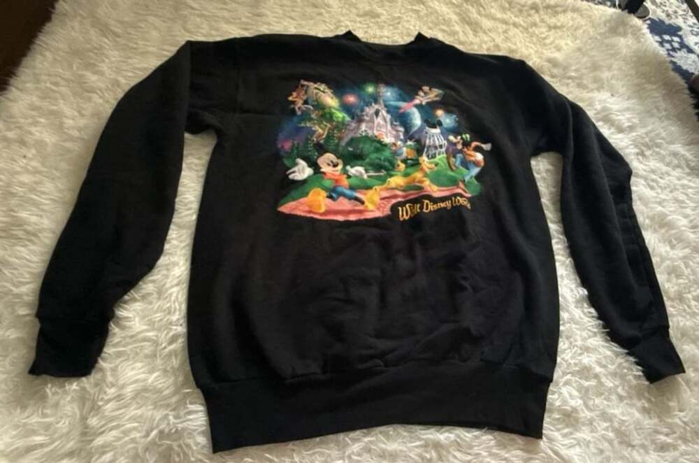 Vintage Disneyland Resort Walt Disney World by Hanes Black Pullover Sweatshirt S